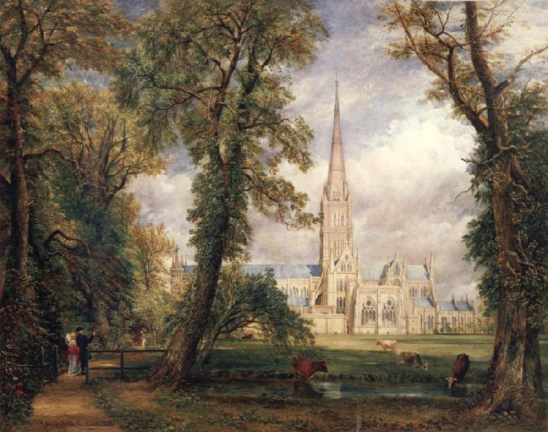 John Constable Salisbury cathedral from the bishop's garden oil painting picture